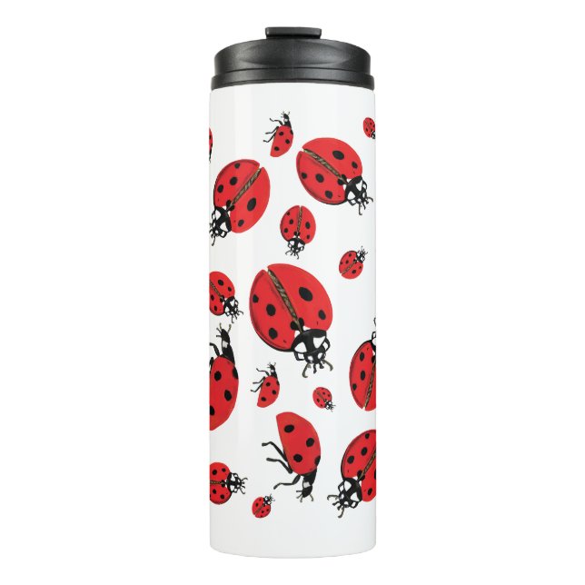 Termo Un montón de patrones de suerte de Ladybugs (Anverso)