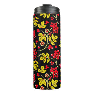 Termo  un patrón impecable de flores y bayas. Ruso 