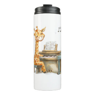 Termo Un Pequeño Giraffe Juega La Guitarra
