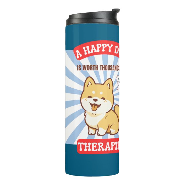 Termo Un perro feliz Shiba perro lindo (Rotado hacia la izquierda)