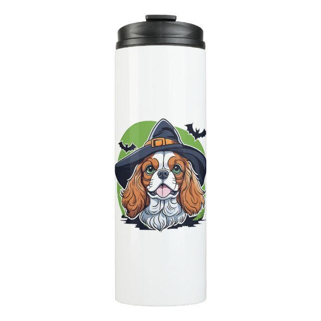 Termo Un perro que lleva un sombrero de brujas con murci (Anverso)