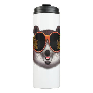 Termo Un Tanuki Guay Con Gafas De Sol Ornadas