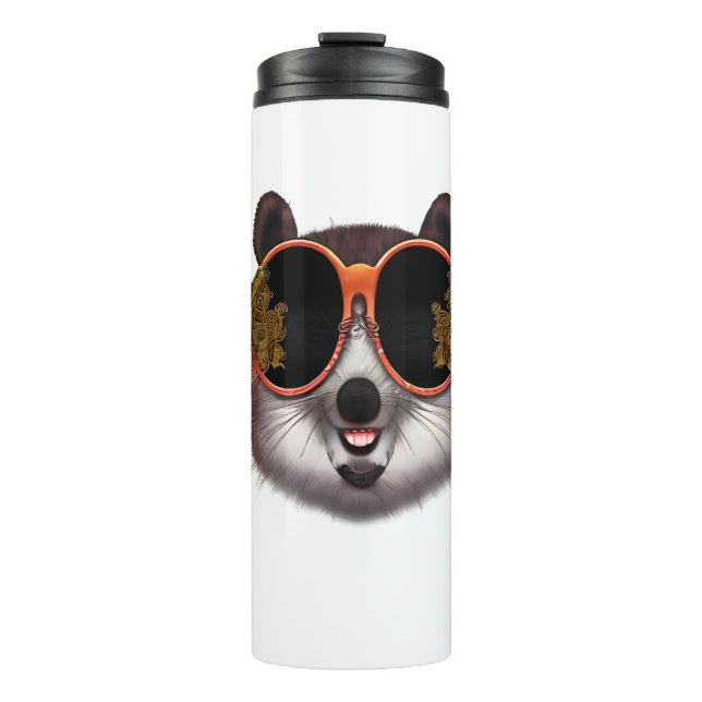 Termo Un Tanuki Guay Con Gafas De Sol Ornadas (Anverso)