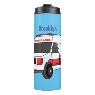 Termo Una ambulancia roja curada van personalizado