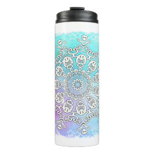 Termo *~* Una Mano Dibujada y una Mandala acuarela