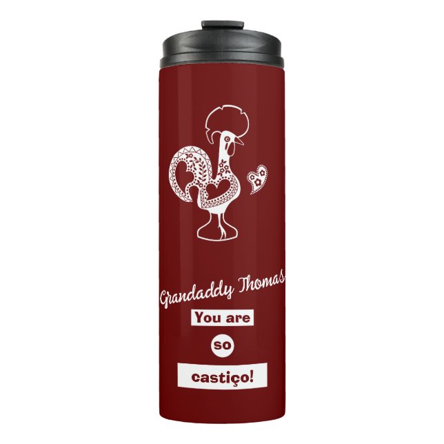 Termo Una taza de grandeza en portugués (Anverso)