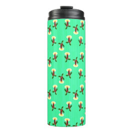 Termo Una vela de Borgoña con la Navidad holly