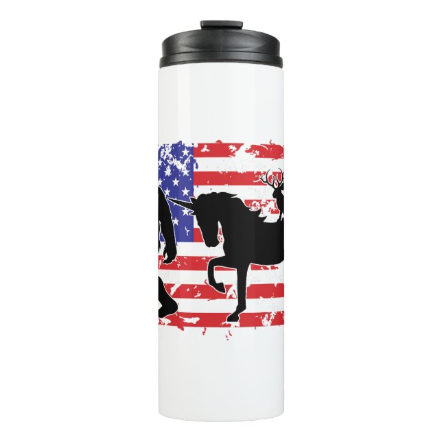 Termo Unicorn, Jackalope, Bigfoot and the American Flag (Anverso)