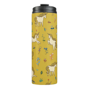 Termo Unicornio Forestal: Patrón Floral Vintage