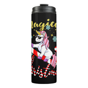 Termo Unicornio mágico para Navidades con Purpurina