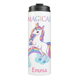 Termo Unicornio Mágico Y Blanco Arcoiris