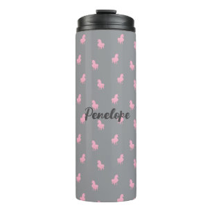 Termo Unicornio rosa invisible en gris