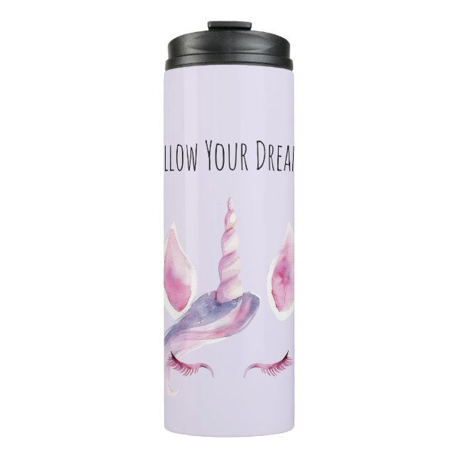 Termo Unicornio Rosa Púrpura  (Anverso)