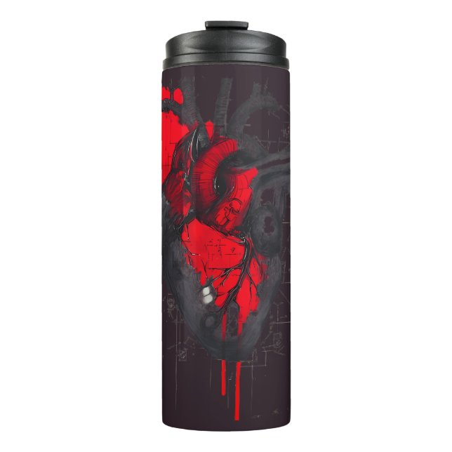 Termo Unique Red Splatter Human Heart Thermal Tumbler (Anverso)