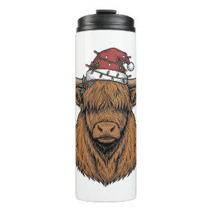 Termo Vaca Altas Tierras de Navidad Grabado Antiguo Somb