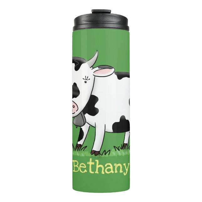 Termo Vaca corta en ilustracion personalizado de campo v (Anverso)