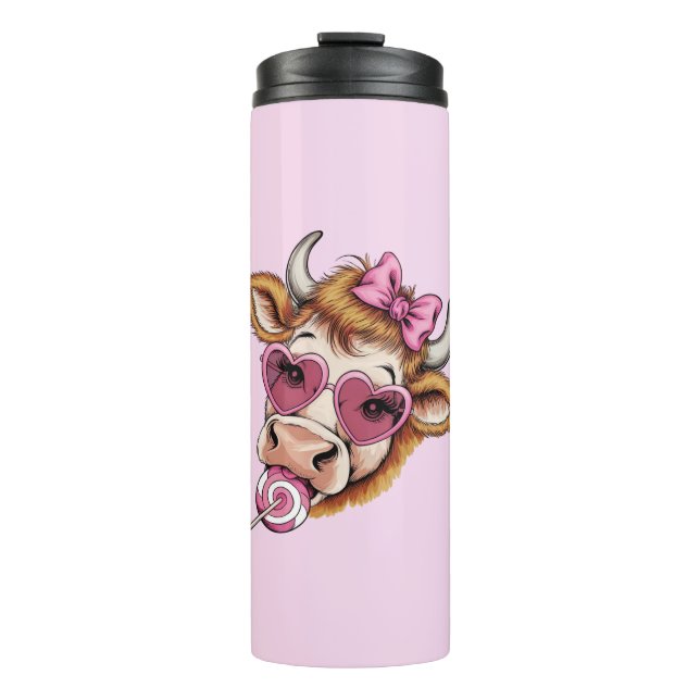 Termo Vaca de las Tierras Altas San Valentín Coqueta Día (Anverso)