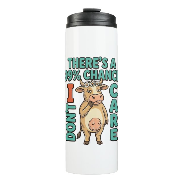 Termo Vaca Divertida 99% De Probabilidad No Me Importa G (Anverso)