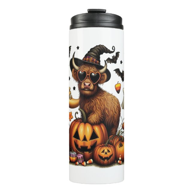 Termo Vaca Highland en Halloween (Anverso)
