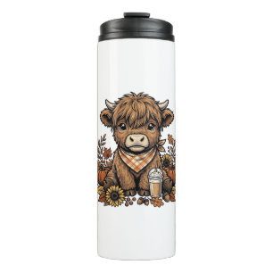 Termo Vaca Highland Otoño Vintage Arte Granja Casa Rural