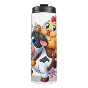 Termo vaca/pollo personalizado lindo
