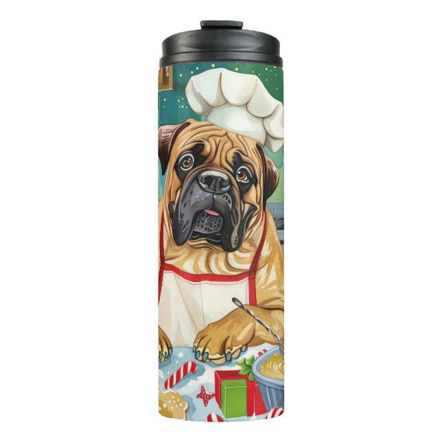 Termo Vacaciones de Bullmastiff: Navidades festivos (Anverso)