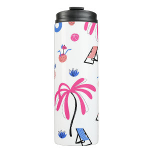Termo Vacaciones de verano: Patrón de piñas de palmeras