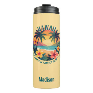 Termo Vacaciones personalizadas retro Hawai tropical fam