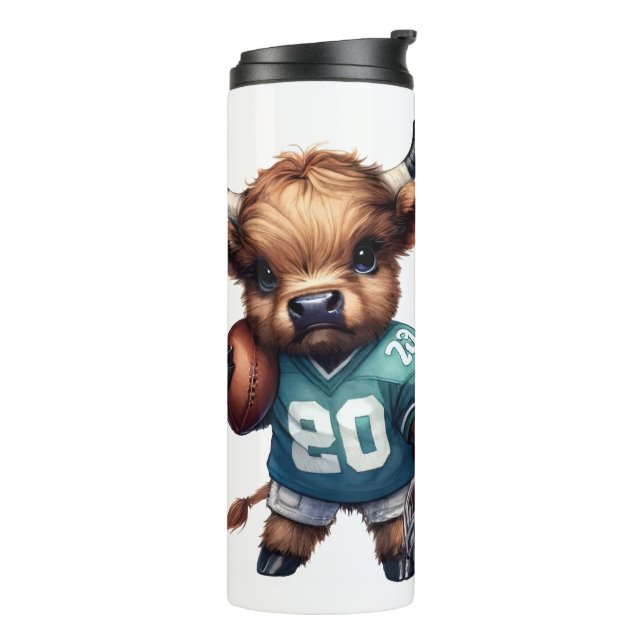 Termo Vacas de la región montañosa y fútbol (Rotado hacia la izquierda)