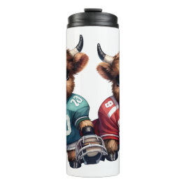 Termo Vacas de la región montañosa y fútbol