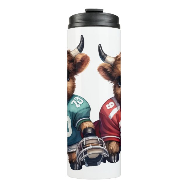 Termo Vacas de la región montañosa y fútbol (Anverso)