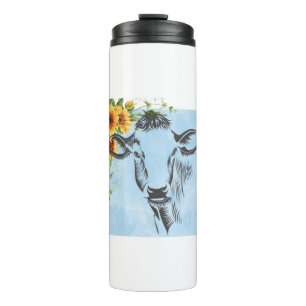 Termo Vacas y girasoles en una taza de viaje