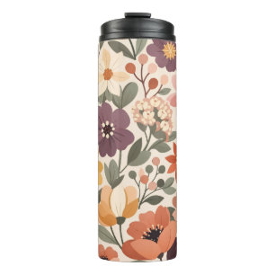Termo Vajilla con estampado floral vintage de impresión