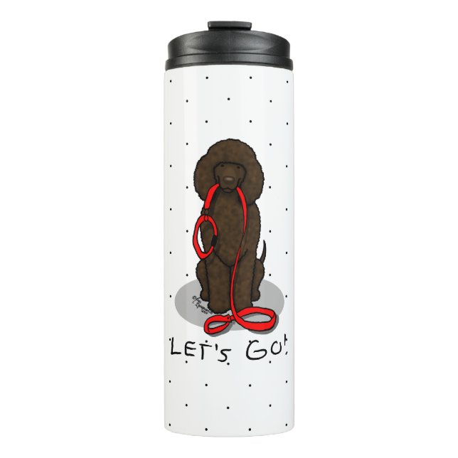 Termo ¡Vamos! Pasear al perro Irish Water Spaniel (hígad (Anverso)