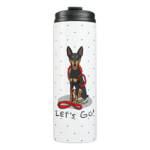 Termo ¡Vamos! Pinscher Miniatura (negro y fuego 1)