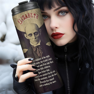 Termo Vampiro gótico de Halloween Drácula Nosferatu
