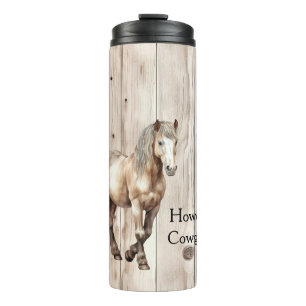 Termo Vaquera Occidental Caballo Madera Falsa