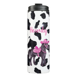 Termo Vaquera Rosa Howdy Caballo