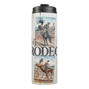 Termo Vaquero Occidental Rodeo Caballo Corcoveando