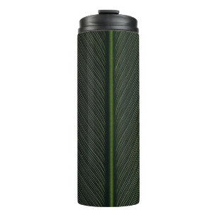 Termo Vara verde metalizado sobre textil de pinstripe bl