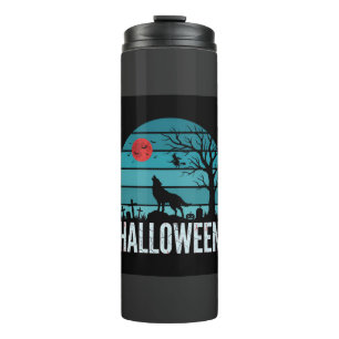 Termo Vector Luna Cementerio Lobo Halloween