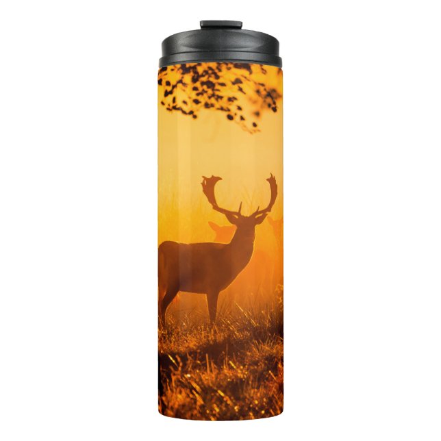 Termo Venado en un bosque danés, otoño, hermoso, denma (Anverso)