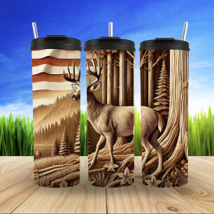 Termo Venado majestuoso en el bosque Serene