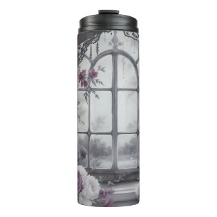Termo Ventana gótica victoriana Rosa púrpura marco arte