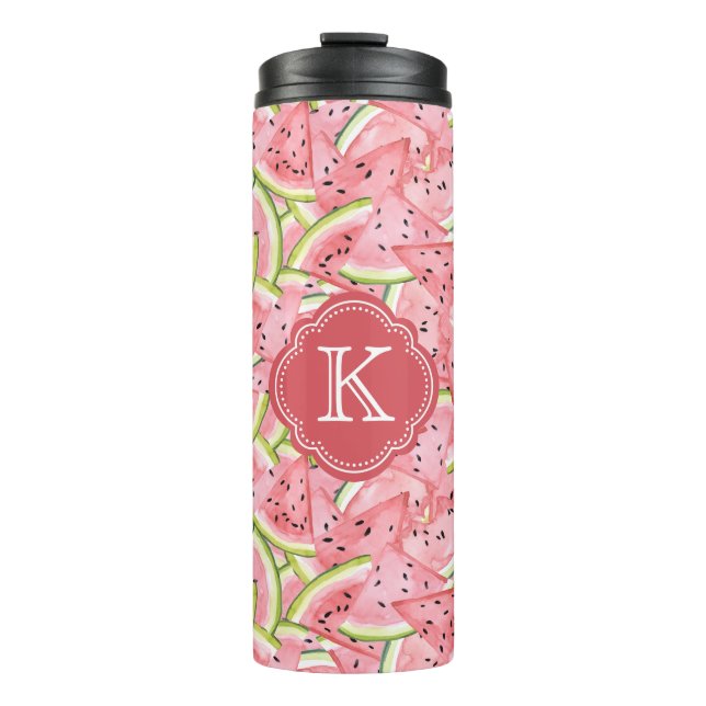 Termo Verano de sandía con monograma Personalizado (Anverso)