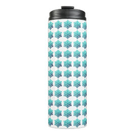 Termo Verde azul gradiente, Tumbler de copas de nieve de