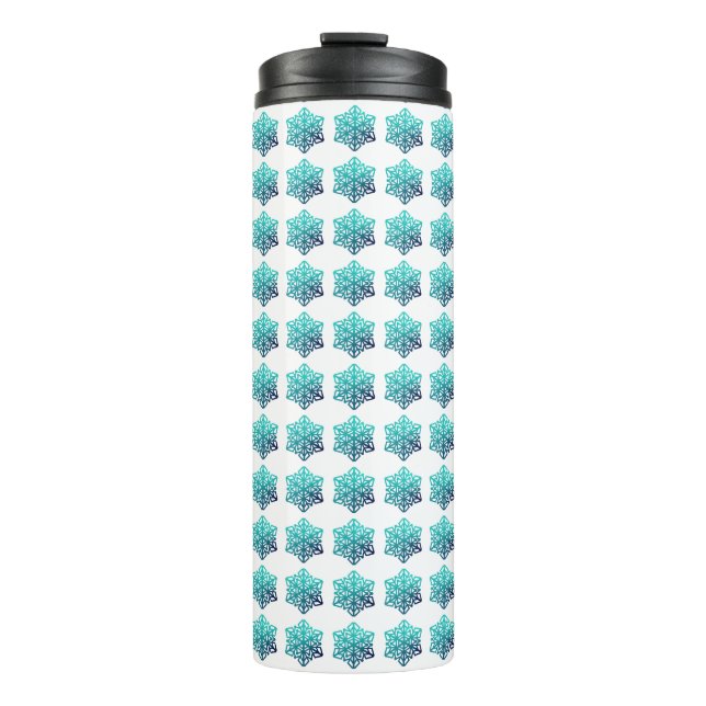 Termo Verde azul gradiente, Tumbler de copas de nieve de (Anverso)