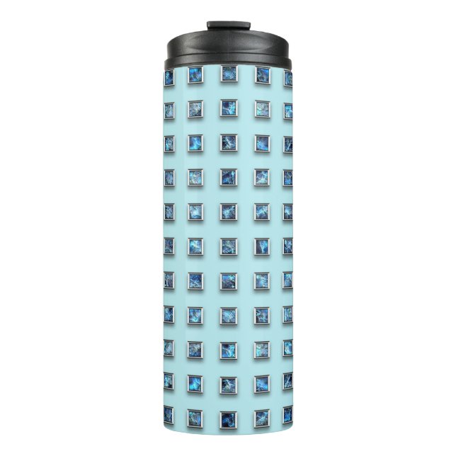 Termo Verde azulado azul y oro Gem moderno (Anverso)