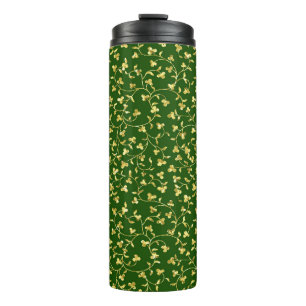 TERMO VERDE CON PURPURINA DE ORO MIREN VERDES VERDES VER