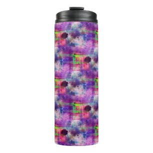 Termo Verde del diseño, acuarela púrpura de la textura